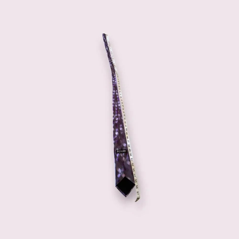 ZYLOS George Machado 100% Imported Silk Tie Purple/‎ Grey Patterned